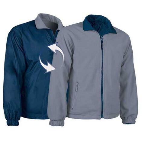 Chaqueta reversible de doble tejido VALENTO Glasgow XL Azul Marino/Gris