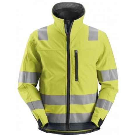 CHAQUETA SOFTSHELL ALLROUNDWORK ALTA VISIBILIDAD CL.3 AMARILLO-GRIS ACERO T-L - AGHASA SNICKERS