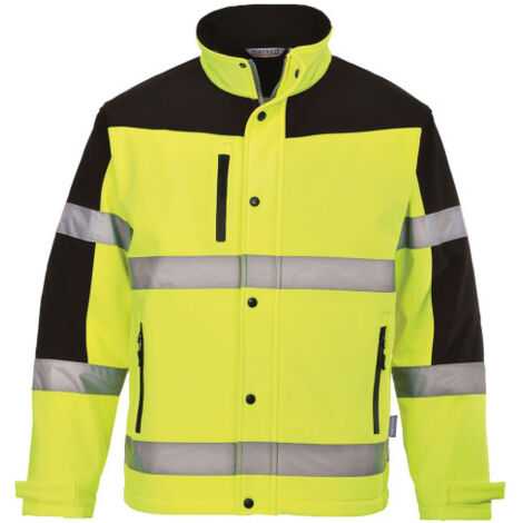 Chaqueta Softshell bicolor de 3 capas con forro micro polar y cintas reflectantes S429 XXL amarillo