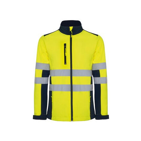 Chaqueta Softshell bicolor de alta visibilidad von cintas reflectantes ANTARES ROLY XXXXL Marino/Amarillo Fluor