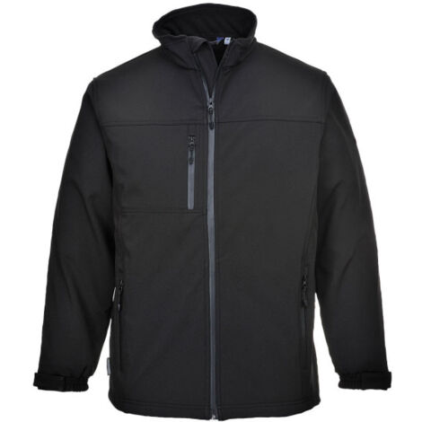 Chaqueta Softshell con membrana impermeable, de cierre lateral (3 capas) TK50 XXXL Negro