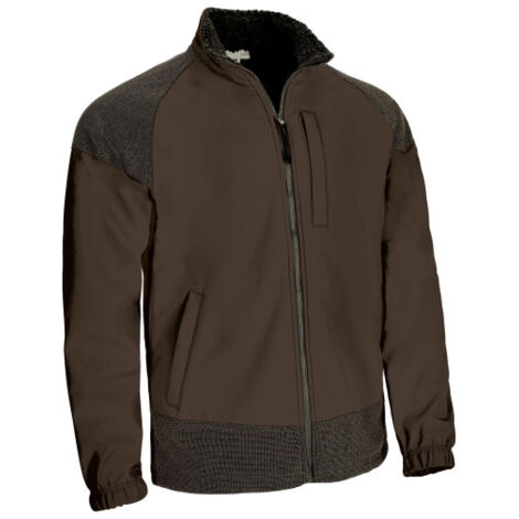 Chaqueta softshell con refuerzos diseño bicolor extra-resistente e impermeable VALENTO CALEDONIA S Marrón / Negro