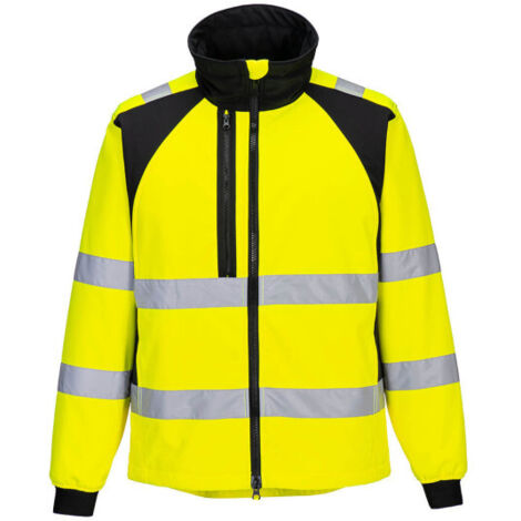 Chaqueta Softshell de Alta Visibilidad WX2 Eco - Seguridad y Comodidad / Amarillo Negro / XXL