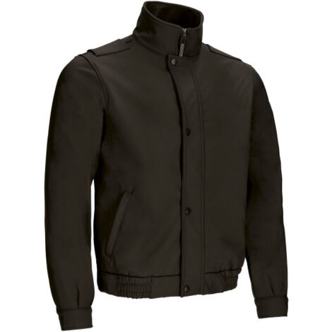 Chaqueta softshell ideal para vigilantes de seguridad, en azul y negro, tejido softshell elástico de tres capas VALENTO KEEPER 3XL Negro