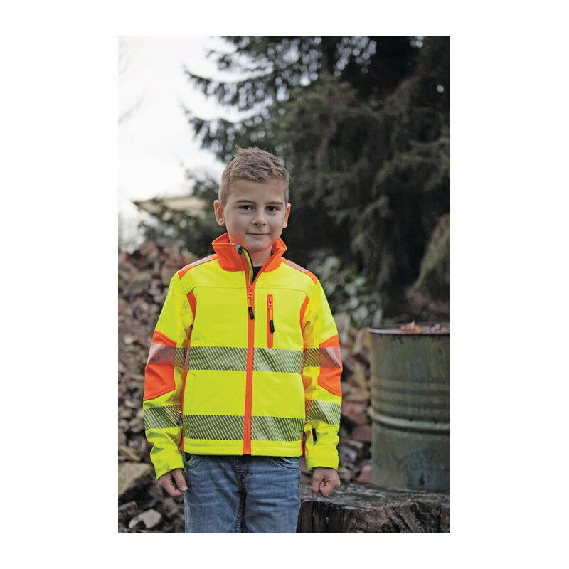 

Terrax - Chaqueta infantil softshell de alta visibilidad talla 116 amarillo / naranja