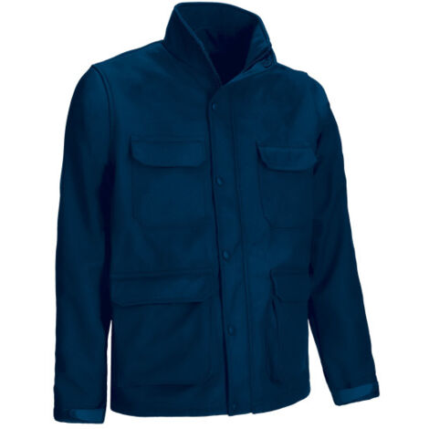 Chaqueta softshell multibolsillos con forro interior de rejilla, en tejido softshell en tres capas VALENTO JEREMY XXL Azul marino orión