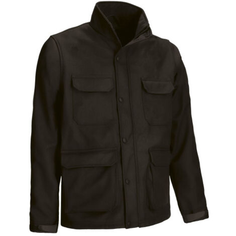 Chaqueta softshell multibolsillos con forro interior de rejilla, en tejido softshell en tres capas VALENTO JEREMY XXL Negro