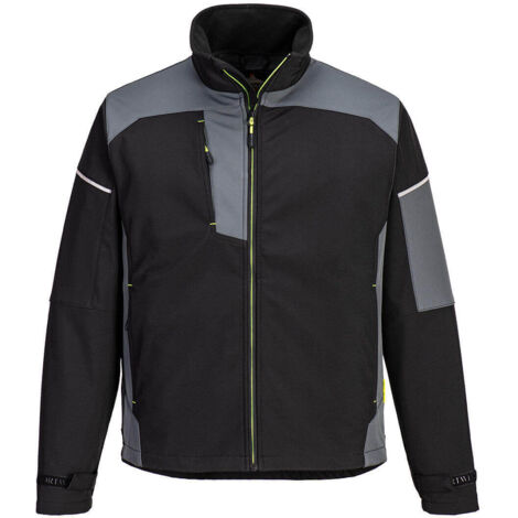 Chaqueta Softshell PW3 (3 Capas) - Ideal para Climas Fríos / Negro Gris / M