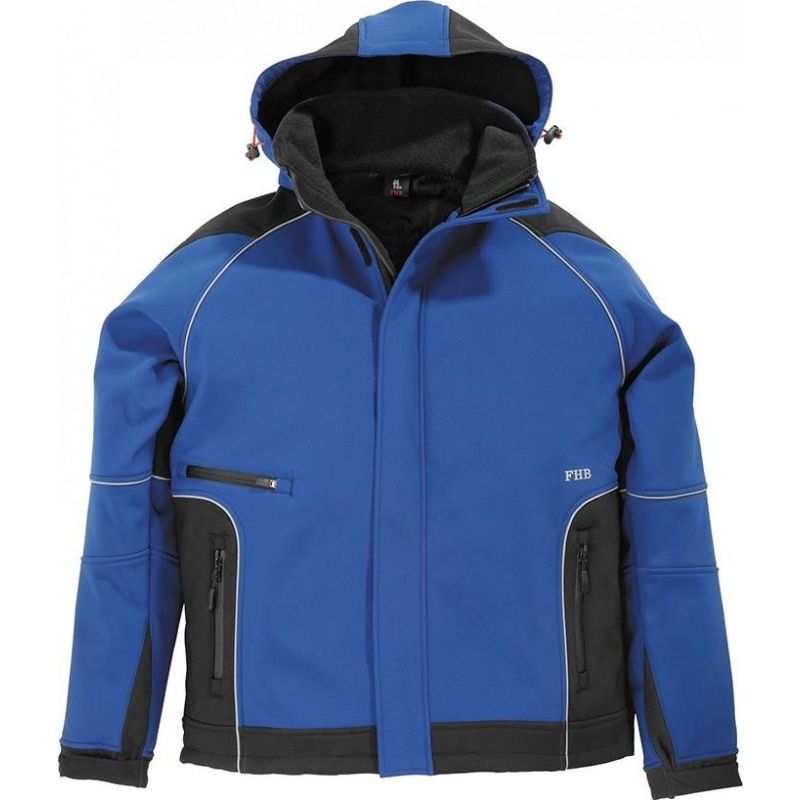 

FHB - Chaqueta de trabajo Walter, Softshell, Talla M, azul roi/negro