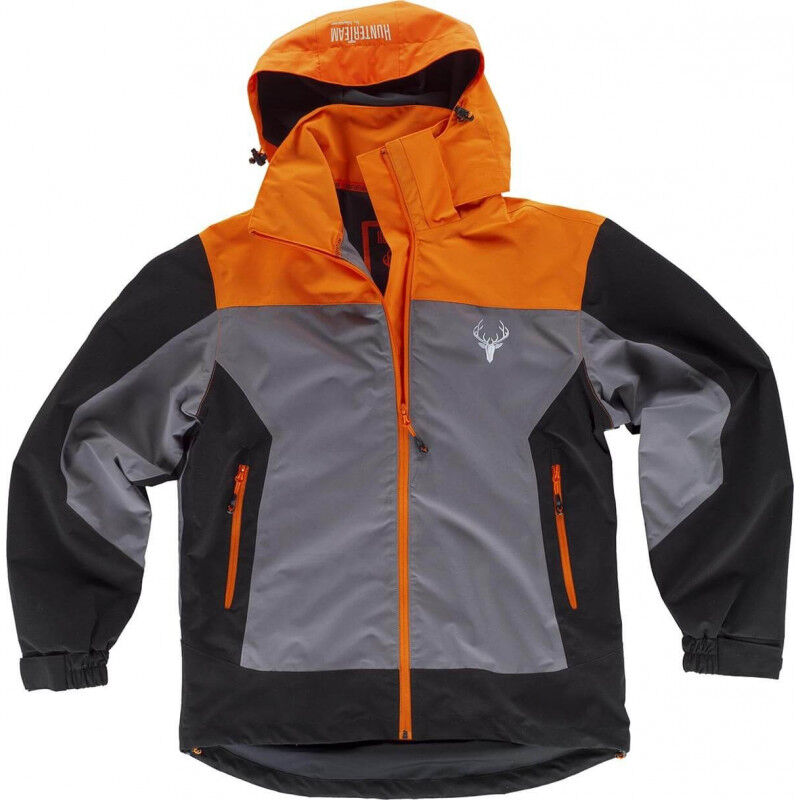 

Chaqueta forrada impermeable con capucha desmontable WORKTEAM S8225 Sport | XL - Gris+Naranja+Negro