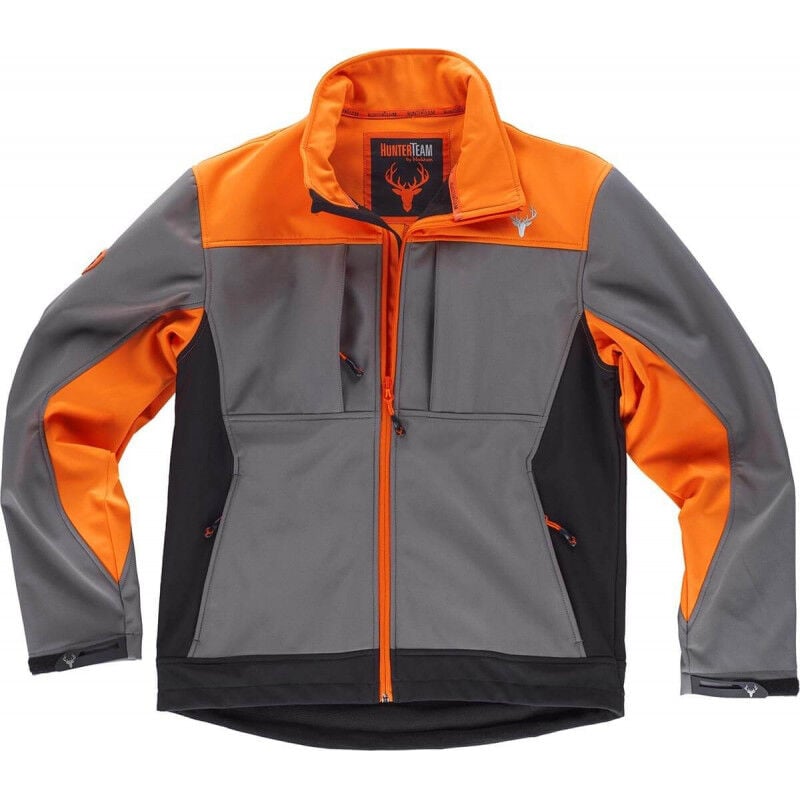 

Chaqueta Workshell combinada en tres colores de cuello alto WORKTEAM Sport S8625 | L - Gris+Naranja+Negro