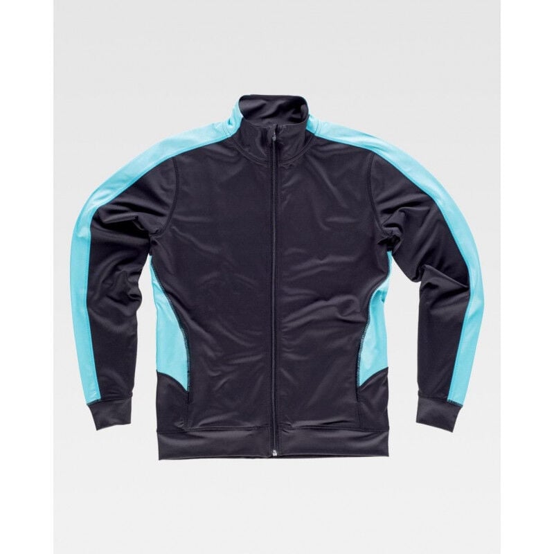 

Chaqueta sport combinada de cuello alto para mujer S7551 | XL - Negro / Turquesa - Workteam