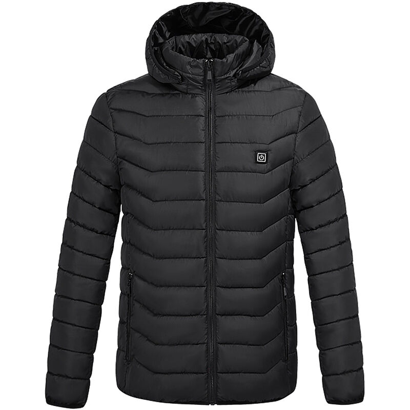 

Asupermall - Chaqueta termica para hombre con capucha desmontable Chaqueta termica calida de invierno al aire libre Abrigo con 4 zonas de