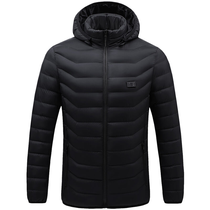 

Asupermall - Chaquetas calefactadas para hombre Capucha desmontable con calefaccion USB Chaquetas calientes electricas Abrigo de invierno,Negro,