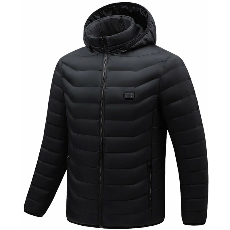 

Happyshopping - Chaquetas calefactadas para hombre, Chaquetas calefactoras eléctricas, Abrigo de invierno, Calefacción USB,Negro, 2XL