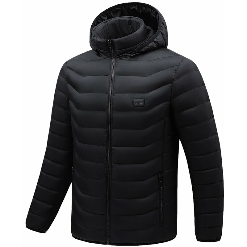 

Happyshopping - Chaquetas calefactadas para hombre, Chaquetas calefactoras eléctricas, Abrigo de invierno, Calefacción USB,Negro, XL