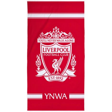 Character World - Asciugamano ufficiale del Liverpool FC, super morbido, design YNWA Football Club, perfetto per casa, bagno, spiaggia e piscina, taglia unica, 75 x 150 cm, 100% cotone