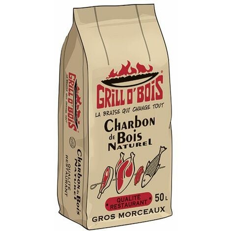 Charbon de bois 50L Qualité Restaurant Grill O'Bois - Noir