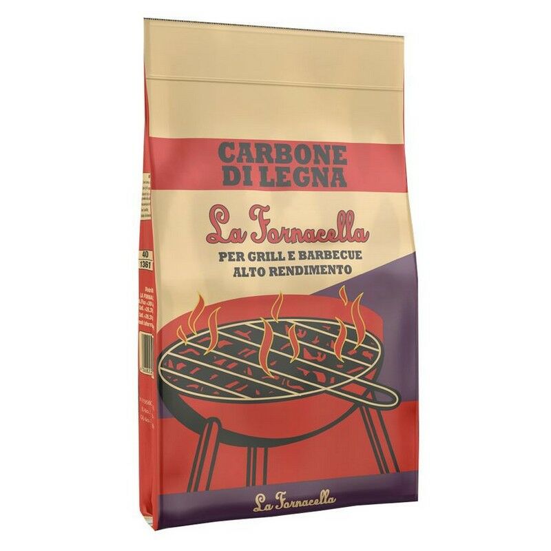 La Fornacella Srl - Charbon de bois pour grill kg 5 en sac de charbon de bois pour pique-nique barbecue professionnel