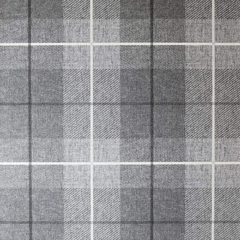 Charcoal Country Tartan Wallpaper Checked Hessian Paste Wall Vinyl Arthouse