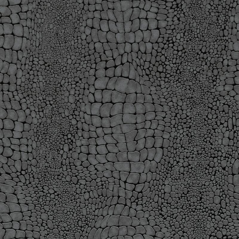 Charcoal Grey Animal Print Textured Wallpaper Blown Vinyl Paste The Wall