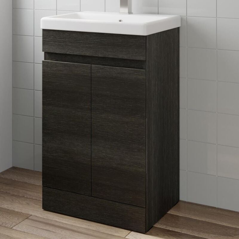 Charcoal Grey Bathroom Furniture Vanity Unit with Basin Sink Cabinet Storage 500mm Drawer