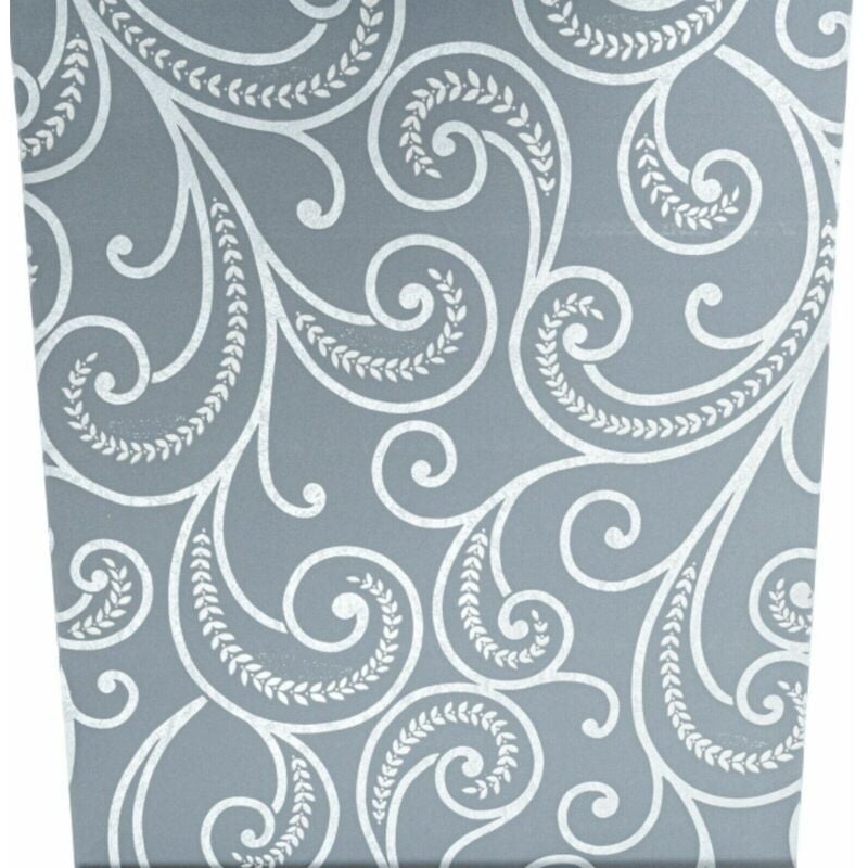 Charcoal Grey Silver Textured Metallic Swirl Paisley Shimmer Metallic Wallpaper