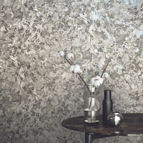 Charcoal & Grey Textured Wallpaper Marbled Realistic Industrial Plaster Effect