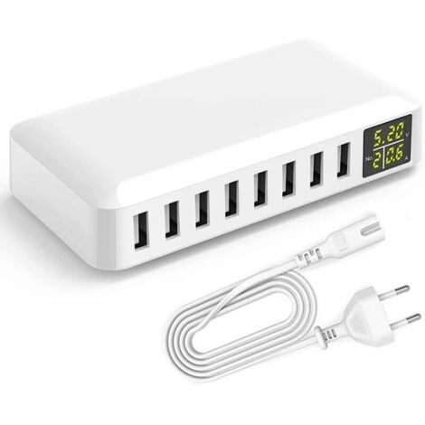 Charg Multi USB 8-Ports Universel Multiprise USB Sect Charge Rapide Prise USB Multiple Lefou