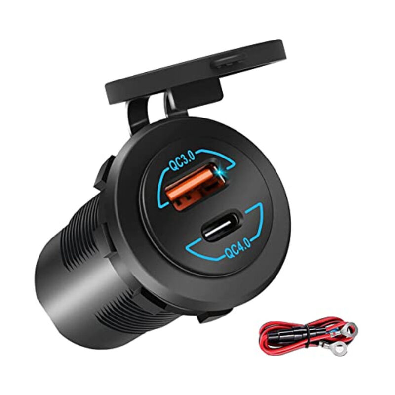 Charge rapide 4.0 pd qc 3.0 chargeur de voiture usb prise usb chargeur rapide pour voiture, bateau, camion