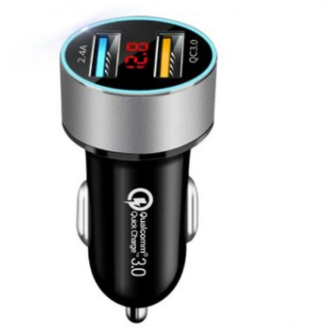 Charge rapide double port Usb 3.0 Mini chargeur de téléphone de voiture allume-cigare