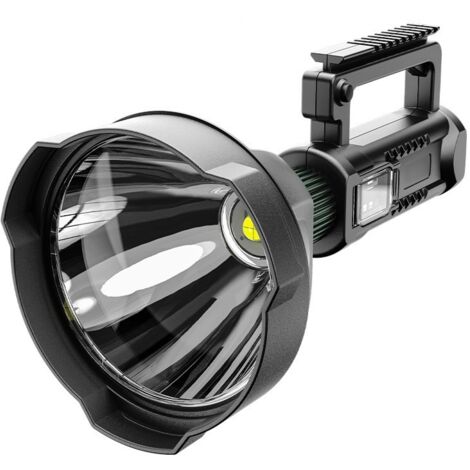 Charge USB lampe de poche longue portée à lumière forte avec support lumière de camping affichage de puissance lumière de pelouse extérieure