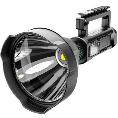 Charge USB lampe de poche longue portée à lumière forte avec support lumière de camping affichage de puissance lumière de pelouse extérieure