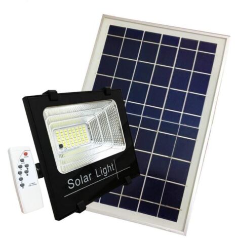 Foco LED solar regulable de 5W con sensor (panel solar + mando a