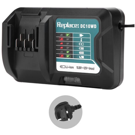 POWERWINGS Charger DC10WD 10.8V & 12V for Makita DC10SB DC10WC for Makita Battery BL1015 BL1016 BL1021B BL1041B BL1020B BL1040B UK Plug