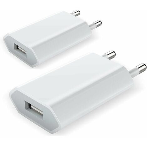 Charger for iPhone, USB Mains Charger Set of 2 Universal USB Wall Adapter Charger & Charger for iPhone 7 8 Plus 11 12 Mini Pro Max XS