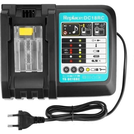 Chargeur 14.4V-18V DC18RC pour Batteries 14.4V 18V LXT BL1430B BL1830B BL1840B BL1850B BL1860B