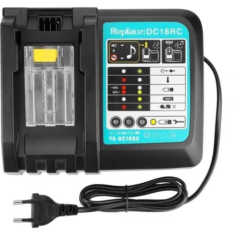 Chargeur 14.4V-18V DC18RC pour Batteries 14.4V 18V LXT BL1430B BL1830B BL1840B BL1850B BL1860B