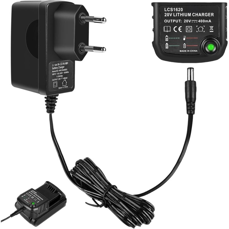 KZQ - Chargeur 18 V/20 v au lithium compatible avec batterie au lithium Black&Decker 18 V/20 v, pour BL2018 LBXR20 LBXR20-OPE LB20 LBXR20-OPE LB20