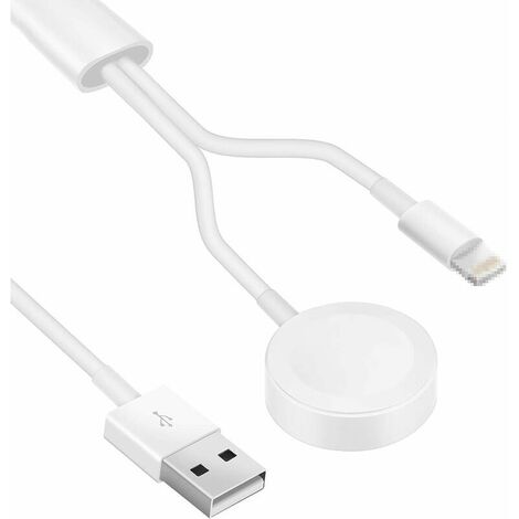 Chargeur 2 en 1 pour iPhone et Apple Watch, câble Lightning et câble de charge magnétique pour Apple Watch / Pad Air / Mini S'arêern