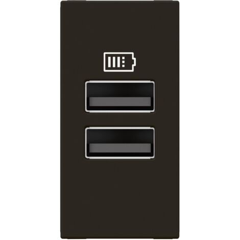 Chargeur 2 USB Type-A Mosaic 2 modules noir pour support LCM LEGRAND 077662L
