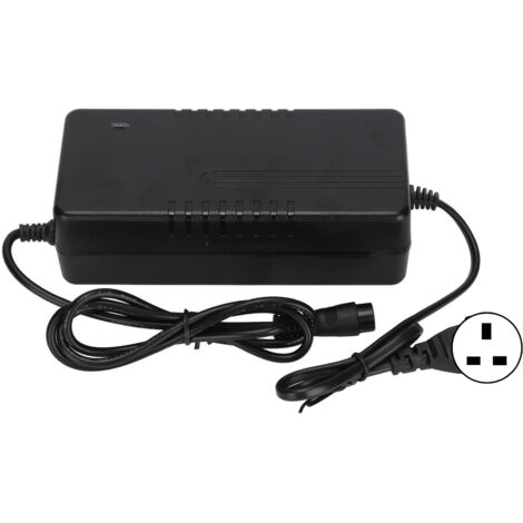 Chargeur 24V 1.5A avec Connecteur Aviation Femelle 3 Broches 12mm, Alimentation Sécurisée 100‑240V Prise UK