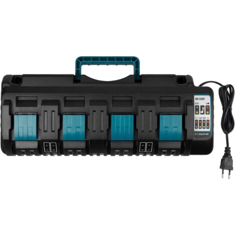 Chargeur 4 Ports 18V Pour Makita - Compatible 14,4V-18V - Sortie 3A Avec USB - Remplace DC18SF DC18RC