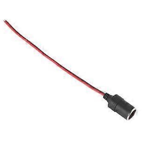 Chargeur allume-cigare avec prise femelle noire et câble de 26 cm