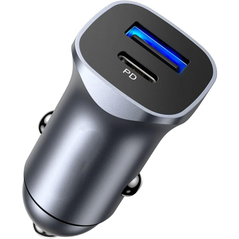 Chargeur allume-cigare USB C PD QC 3.0 Chargeur de voiture rapide compatible avec iPhone 15 Plus Pro Max 14 13 Pro SE 2022 iPad Pro Galaxy S24 S23