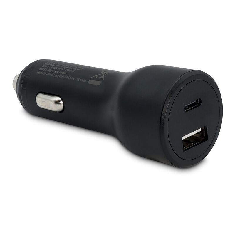 Mooov - Chargeur allume-cigares 32W 1 usb-c Power Delivery 20W+1 usb-a ic Smart 12W-100% pr - noir