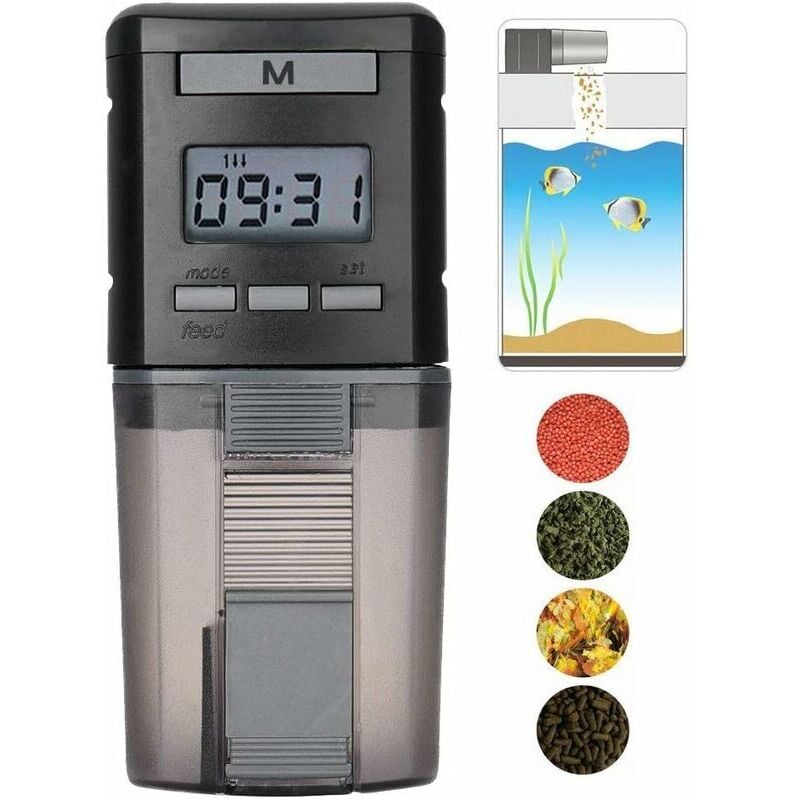 Gabrielle Chargeur automatique de nourriture pour poissons d'aquarium mangeoire avec minuterie automatique pour poissons nourriture pour poisson pour