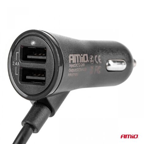 Chargeur avant/arrière avec câble d'extension 4x USB AMIO-01986