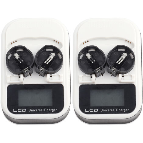 Chargeur avec écran LCD Rechargeable, 2 pièces, pour batterie au Lithium bouton LIR2016 LIR2025 LIR2032