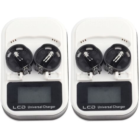 Chargeur avec écran LCD Rechargeable, 2 pièces, pour batterie au Lithium bouton LIR2016 LIR2025 LIR2032